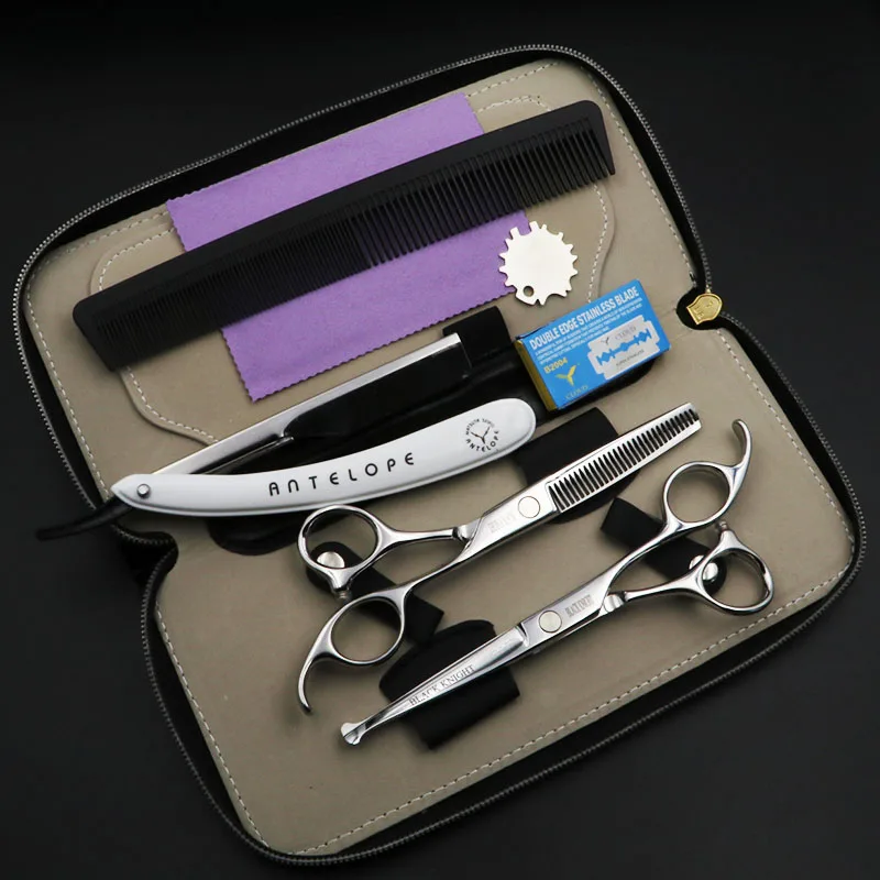 

6 Inch Professional Pet Scissors Dog Grooming Straight Cutting and Thinning Shears Kit for Animals Japan440C Pet Safety Use