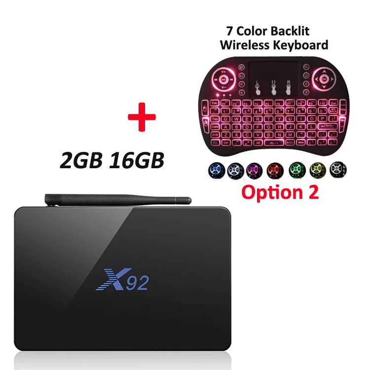 2GB 16GB Keyboard2 ILEPO ТВ приставка X92 Android 7,1 Smart Amlogic S912 Восьмиядерный 64 бит 2G/16G 3g/16G Поддержка 2,4/5 ГГц WiFi Android приставка ТВ приставка - Цвет: 2GB 16GB Keyboard2