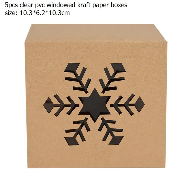 5pcs Santa Claus Snowman Paper Boxes Printed Green Red Candy Cookie Box Christmas Festival Party Supplies Kids Favor Gift Bags B07