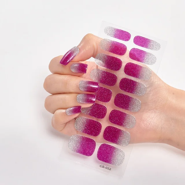 New Year Pure Color Nail Wrap DIY  Decals Plain Decor Stickers Nail Art Sticker Set Minimalist Nail Strip Christmas Nail Sticker CS-52