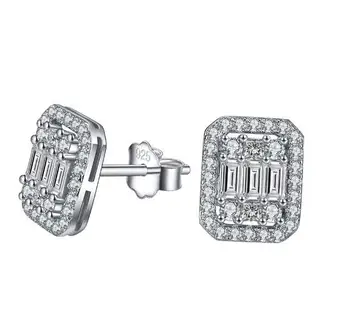 

TSHOU105 TIFF 925 women square sterling silver earrings christmas gifts for women