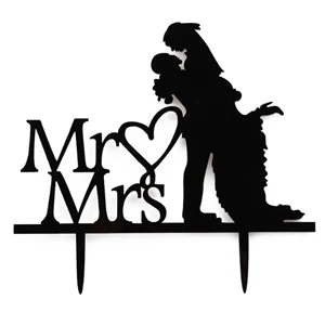 1 шт. Mr& Mrs акриловые топперы для кексов Свадебные флажки для торта палочки для семейных помолвок вечерние украшения для выпечки - Цвет: 998355