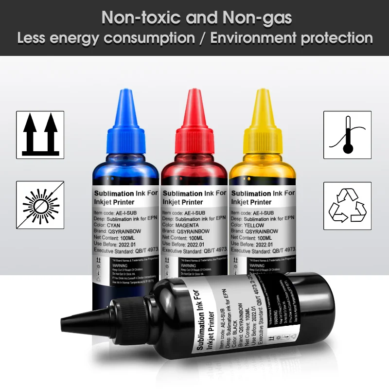 4 Pack Universal Sublimation Ink Heat Transfer Ink For EPSON Inkjet Printer Heat Press Sublimation Used For Mug Cup T-Shirt inkjet printer ink dye ink kit dye ink refill ink refill kit ink cartridge refill kit direct to transfer film ink