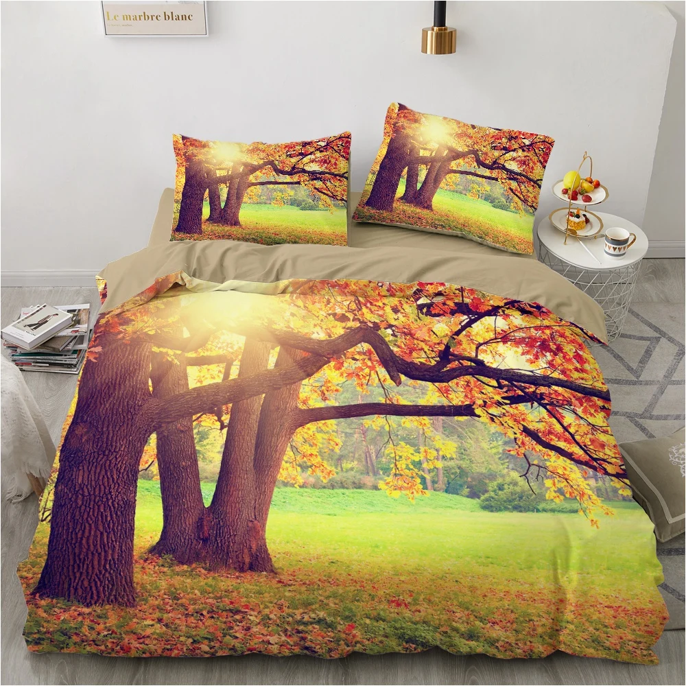 

3D Trees Natural Scenery Home Bedding Set king size Bed Linen Duvet Cover with Pillowcase Single Queen Twin Full Double 200*220