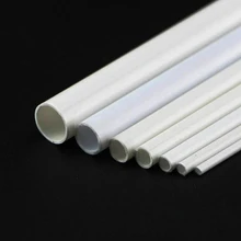 Tubo de plástico redondo de estireno ABS, tubería hueca, modelos de construcciones arquitectónicas OD 2/2, 5/3/4/5/6/8/10mm X longitud 250mm, 5 uds.