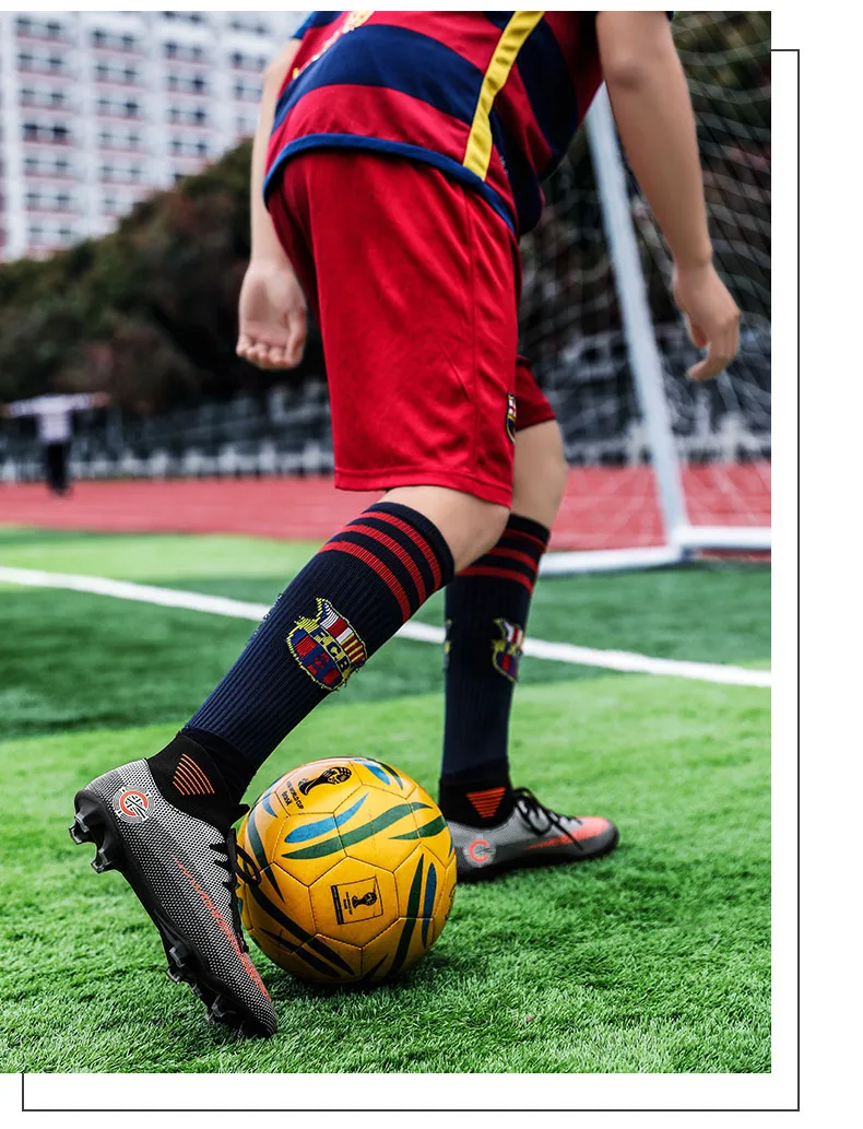 Мужская футбольная обувь бутсы длинные шипы кроссовки мягкие уличные газон футбол в футзале обувь для мальчиков Zapatos De Futbol