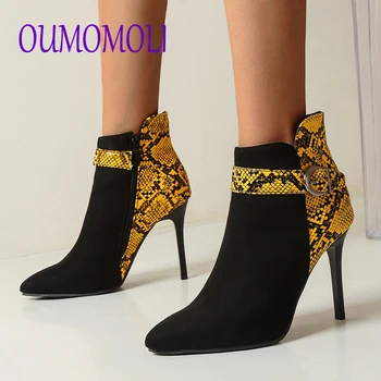 

Stiletto Heels Serpentine Short Ankle Boot Women 2020 Autumn Winter High Heeled Pointed Toe Leather Pumps Boots 10 CM Q985