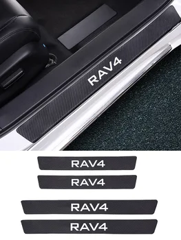 

4pcs Carbon Fiber Car Door Sill Protector Stickers For Toyota Corolla Camry RAV4 Auris Avensis Verso Sienna Yaris Avalon Chr