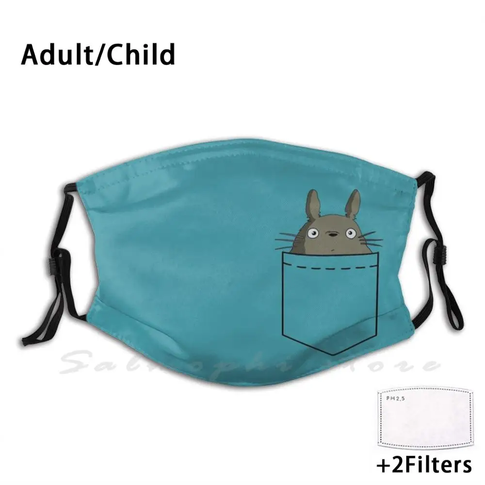 

Pocket Totoro Funny Print Reusable Pm2.5 Filter Face Mask My Neighnor Totoro Totoro Totoro Fanart Totoro Fan Art My Neighbor
