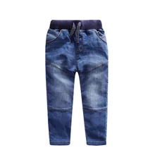 Детские джинсы детские брюки среднего и большого размера коллекция года, весенне-осенний стиль, для мужчин и женщин, для детей, чистый хлопок, с эффектом потертости