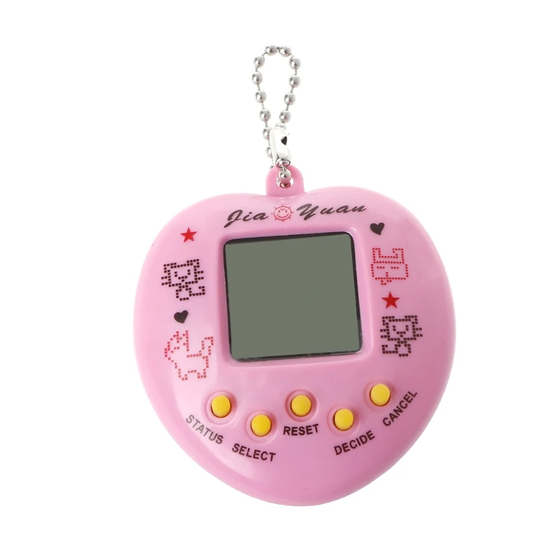 

LCD Virtual Digital Pet Handheld Electronic Game Machine With Keychain Heart Shape E8BA