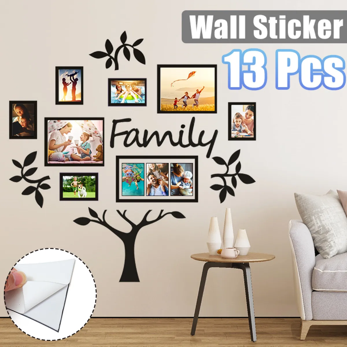 DIY Acrylic Wall Stickers Removable Photo Frame Tree Wall Decals Posters Wall Stickers Flower