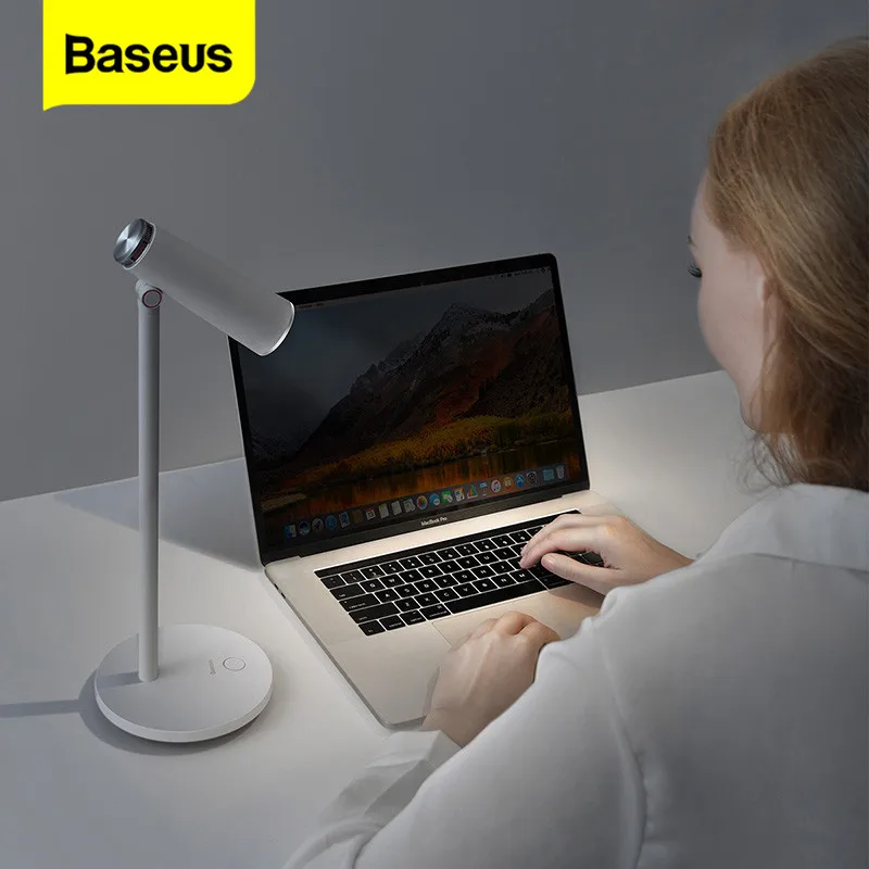 Baseus светодиодный настольная лампа для защиты глаз чтения с регулируемой