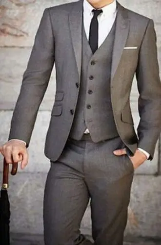

2020 Men 3pcs Slim Fit Male Business Wedding Suits Blazer Vest pants Set Men Handsome Suits Bridegroom (Jacket+Pants+Vest)