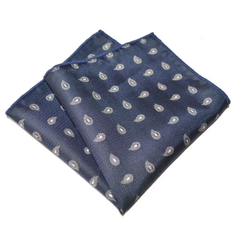 Винтажный Мужской британский дизайн цветочный принт Карманный квадратный платок segnaposto matrimonio полотенце для сундуков аксессуары для костюма - Цвет: dark blue