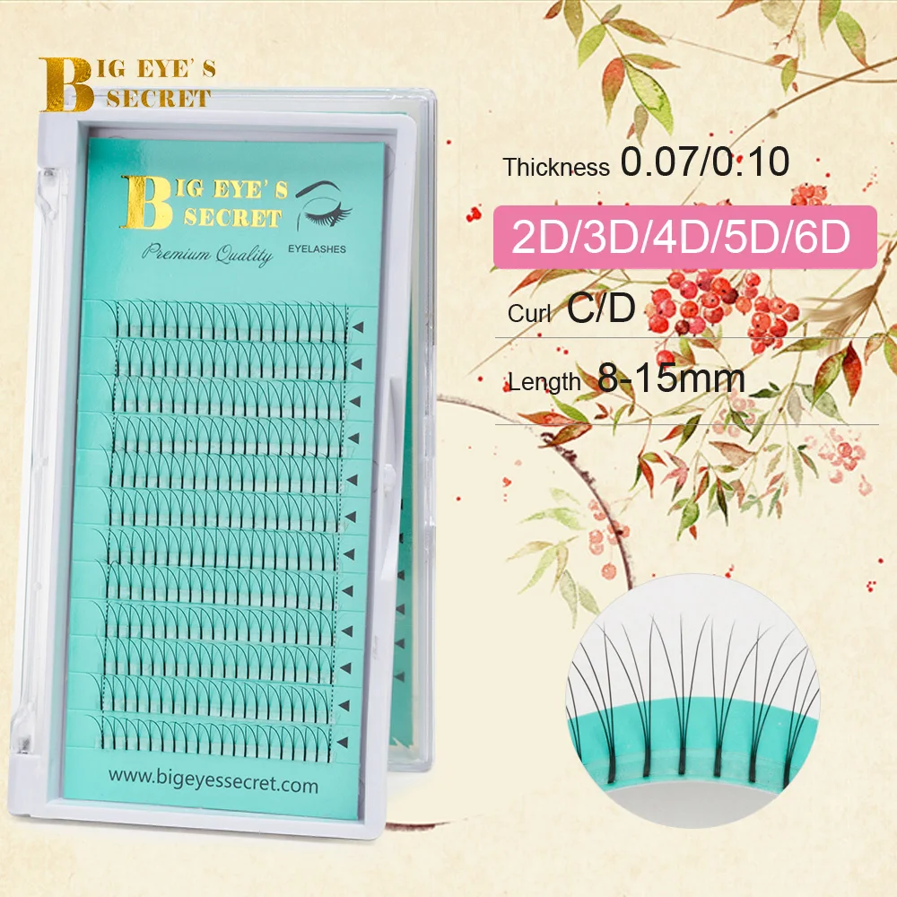 

Big eye's secret Pre made Russian Volume Lashes 2D-6D Premade fans Lashes Natural Long Faux Mink Lashes Eyelash Extensions