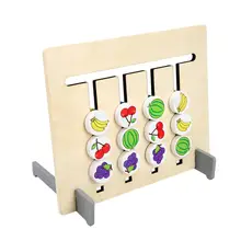 4 цвета, фруктовые Логические игры, двухсторонняя поставка для обучения в детском саду, учебные материалы, деревянные блоки для детских вечеринок