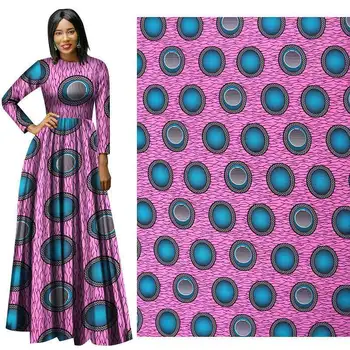 

Pink Nigerian Real Printed Wax Fabric 2020 New Arrival African Ankara Veritable Wax Fabric For Wedding Party Dress DIY Materials