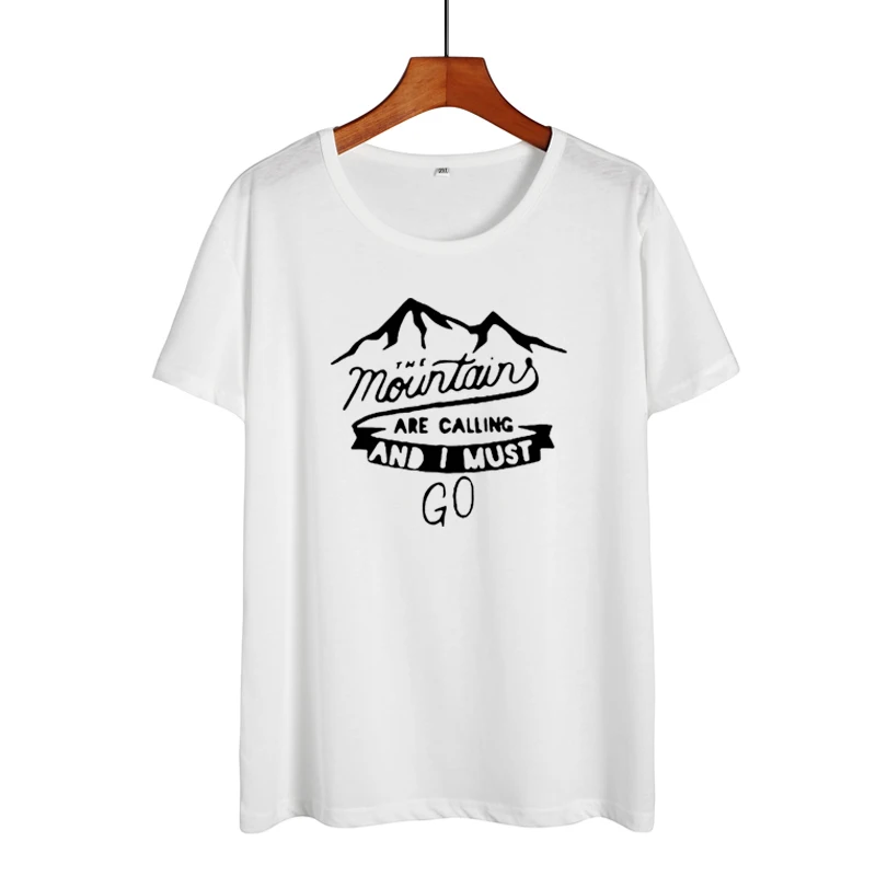 Футболка с принтом The Mountains Are call and I Must Go Travel Lovers Adventure Time Camping Harajuku женская одежда