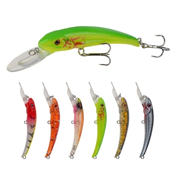 

1PCS Hard Minnow Fishing Lure 9cm 5.9g Floating Artificial Bait Diving 2M Wobbler Insize Balls Rattling Crankbait 6# Hooks Pesca