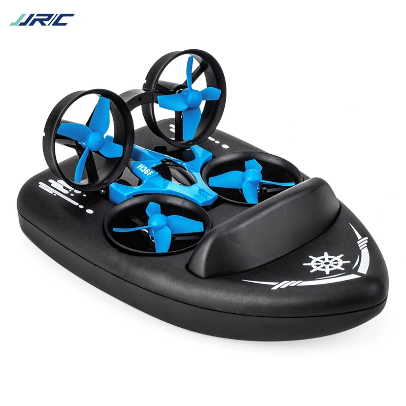 JJRC H36F мини Дрон 3 в 1 водная земля воздух RC вертолет на воздушной подушке Безголовый режим JJRC дистанционное управление игрушечные Квадрокоптеры для детей - Цвет: Blue