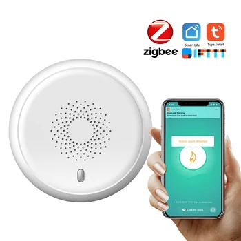 

ZigBee Tuya Gas Detector Household Combustible Gas Leak Detector Smart Home Gas Leak Tester with Sound Alarm APP Remote Control