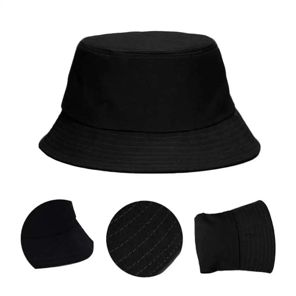 Animal Bear Embroidery Bucket Hats Mens Panama Black White Bucket Hat Outdoor Fishing Hat For Men Women Korean Hip Hop Hats 2020