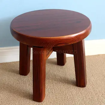 

Household solid wood small stool rotating carbonized small bench wooden stool creative simple adult children small stool