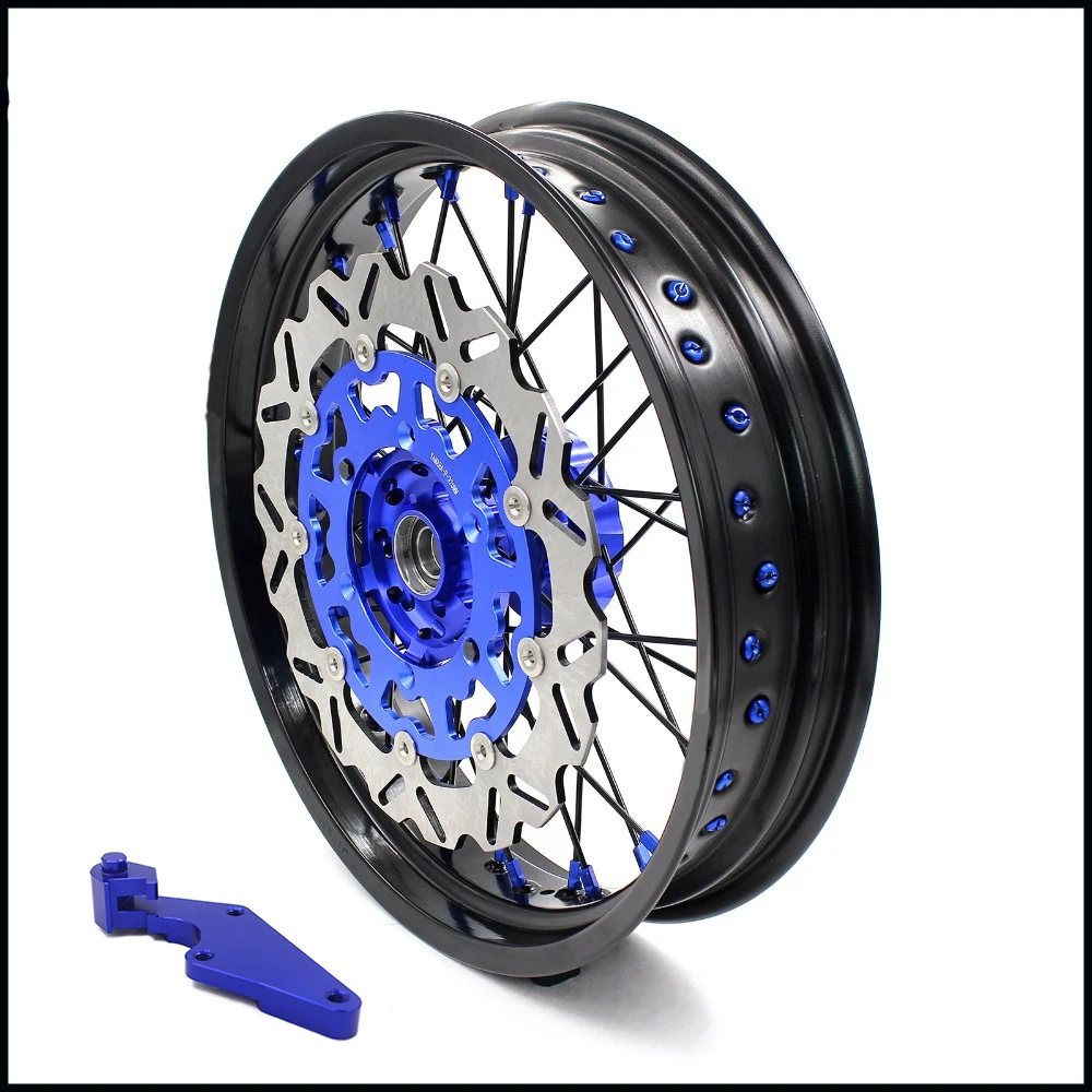 3 5/5 0 полный мотоцикл колеса диски набор для YAMAHA WR250F 2001 2017 WR450F 2003 Supermotard синий диск