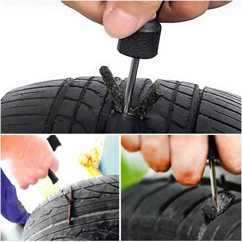 housesweet 50Pcs Car Tyre Tubeless Seal Strip Bike Tire Puncture Repair Recovery Kit 