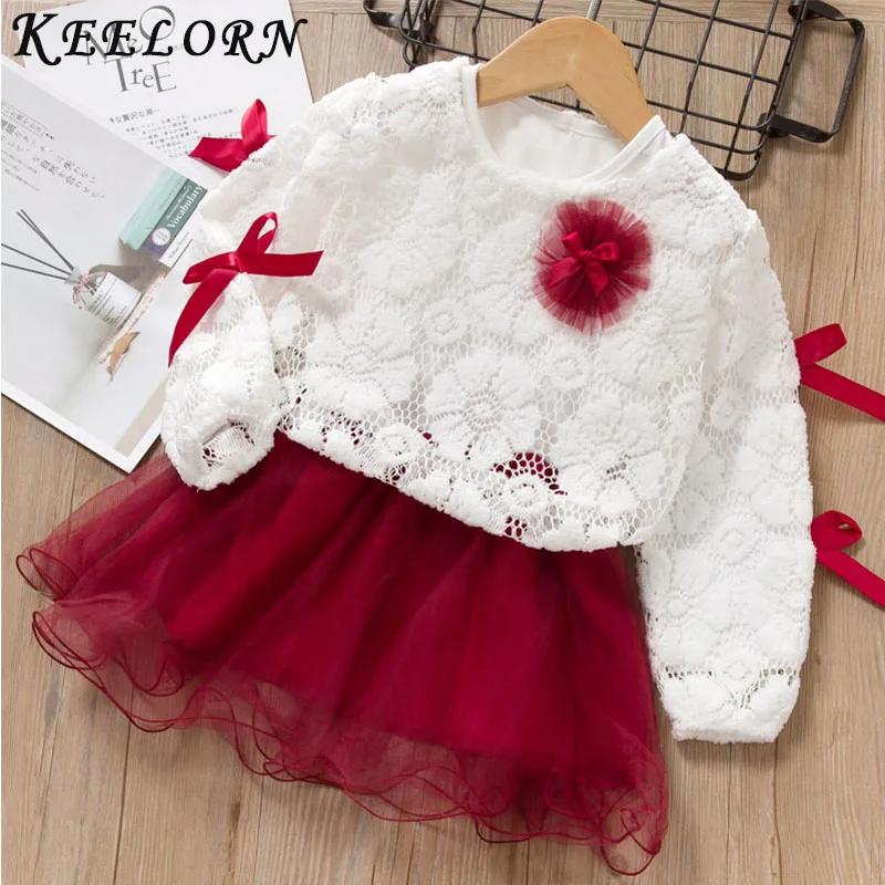 Keelorn/платье для маленьких девочек г. Осеннее кружевное платье-комбинезон с оборками праздничное платье принцессы для маленьких девочек хлопковый костюм для новорожденных
