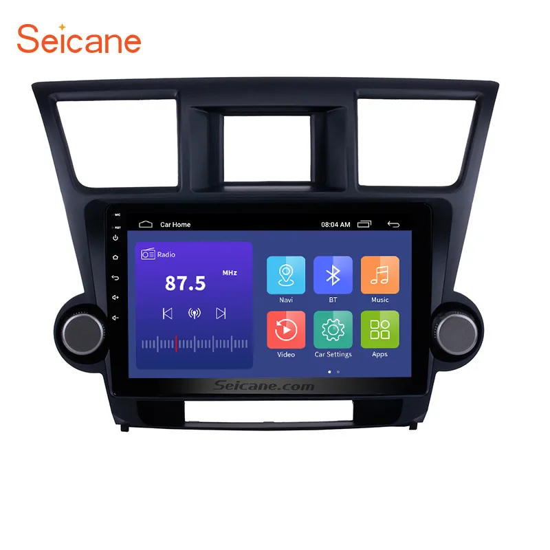 Seicane 10 1 дюймов Android 9 In Dash Bluetooth GPS навигационная система для 2014 2015 Toyota Highlander с HD 1024*600