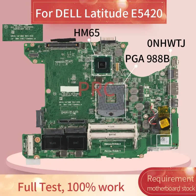 0nhwtj para Dell Cn-0nhwtj Latitude Computador Portátil Placa-mãe Hm65 Rev A02 Ddr3 Notebook Mainboard E5420 - Imagem 2