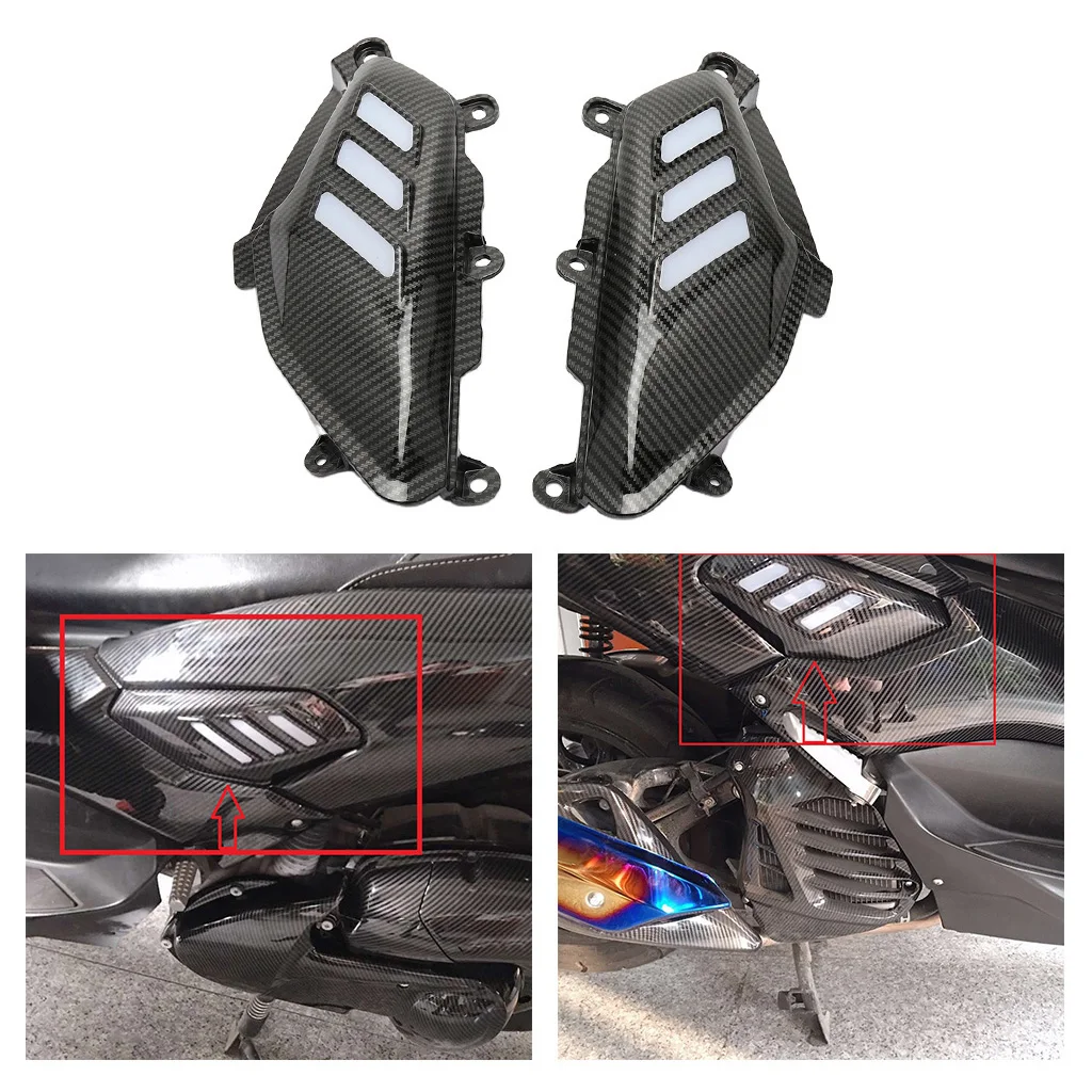 Motorcycle Rear Side Guard Cover Cap with LED Light Trim For Yamaha Nmax 155