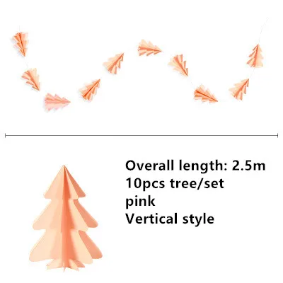 style 1 pink Натальные 3D Бумага Рождественская елка декоративные гирлянды кулон Ноэль украшения Рождественские украшения для дома Новогодний Декор Navidad поставка - Цвет: style 1 pink