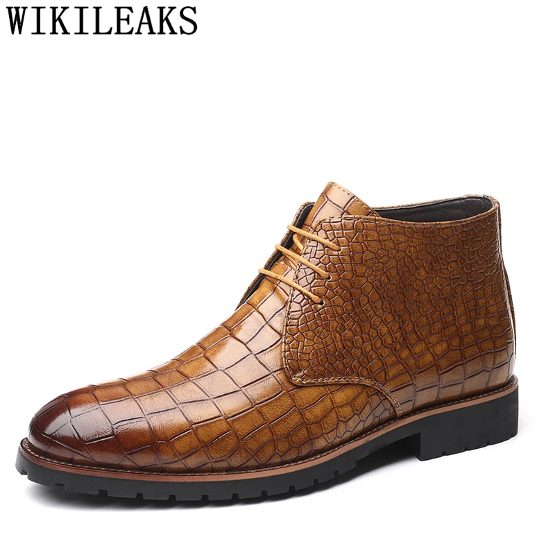 Кожаные ботинки мужские Chukka ботильоны мужская обувь Herren Schuhe Botas Invierno Hombre Chaussure Hiver