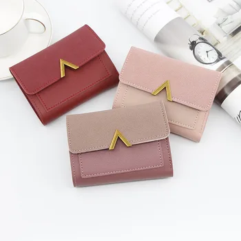 

Women Purse Vintage Small Short Leather Wallet Luxury Brand Mini Female Fashion Wallets And Purse Credit Card Holder Carteras