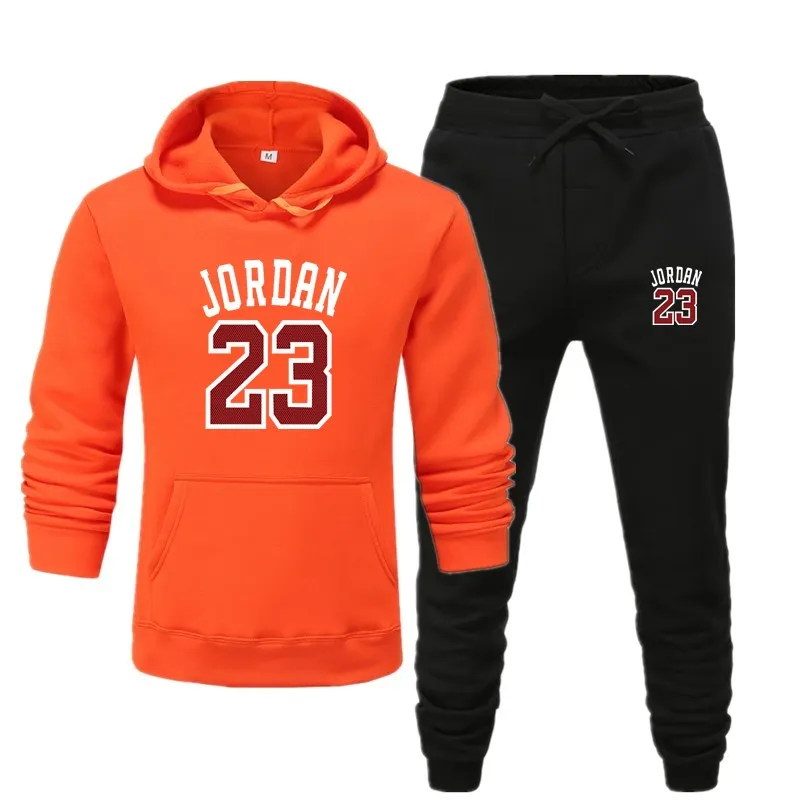 Дизайн, брендовая мода 23, мужская спортивная одежда с принтом, мужские толстовки, пуловер в стиле хип-хоп, мужской спортивный костюм, толстовки, одежда - Цвет: orange-black