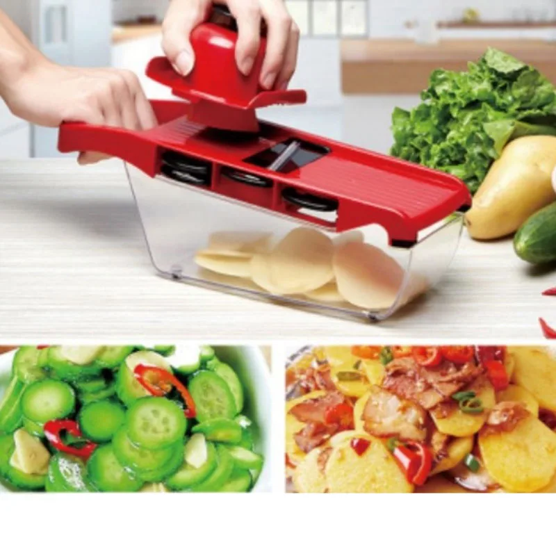 Ручная овощерезка, резак для картофеля, фруктов, кухонный инструмент из нержавеющей стали, многофункциональный HTQ99