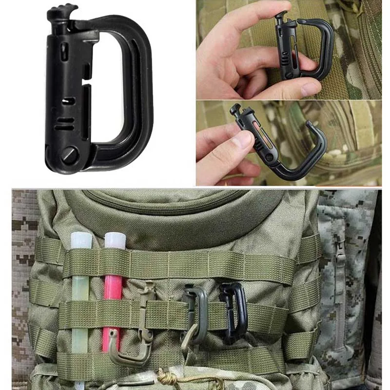 Webbing Backpack Buckle Keyring Locking Shackle Carabiner Snap D-ring Clip 