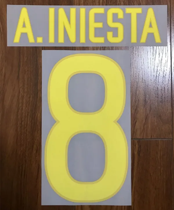 2011 2012 сезон 7 David Villa 8. Иньеста 22 Абидаль 30 S. ROBERTO печать nameset футбольная нашивка значки - Цвет: 8 A.INIESTA