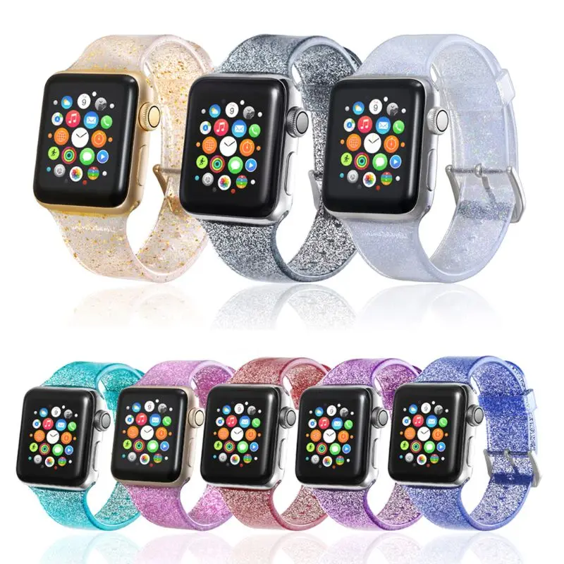Силиконовые ремешки для Apple Watch Band 42 мм 44 38 40 Silcone 4 3 2 1 Gold iWatch ремешок | Электроника