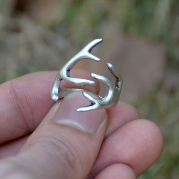 

Silver thorns ring antlers ring jewelry