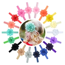 

1 Pcs Flower Hairband for Baby Girls Toddlers Kids Infants Crochet Weave Headband Newborn Elastic Handmade Solid Color Headwear