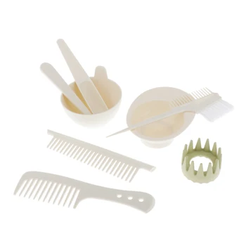 

8x Hair Mixing Bowl Shampoo Comb Salon DIY Tinting Highlighting Brush White