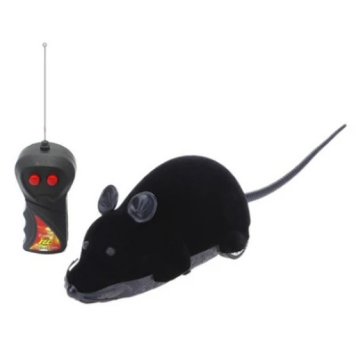 Детская игрушка Моделирование мышь Пульт дистанционного управления модель животных озорство улучшить зрительную способность детские игрушки WJ-64 - Цвет: Black