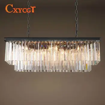 

Modern Rectangular Crystal Chandelier for Home Lighting Kitchen Bedroom Decoration