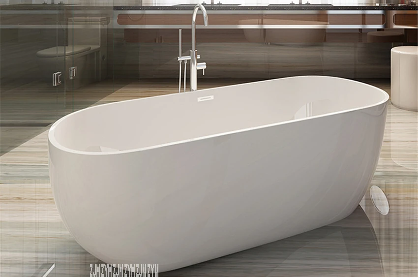 WTM-02538 1,5 м для взрослых акриловая Бытовая Ванна овальная свободно стоящая Ванна Современная ванная ванна s-ловушка с кран аппаратная часть