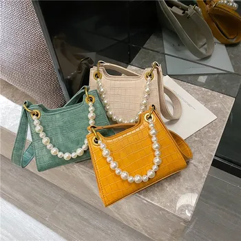 

Brand Original Design Texture Women's Bag 2020 New Fashion Joker Pearl Portable Shoulder Bag Underarm Bag