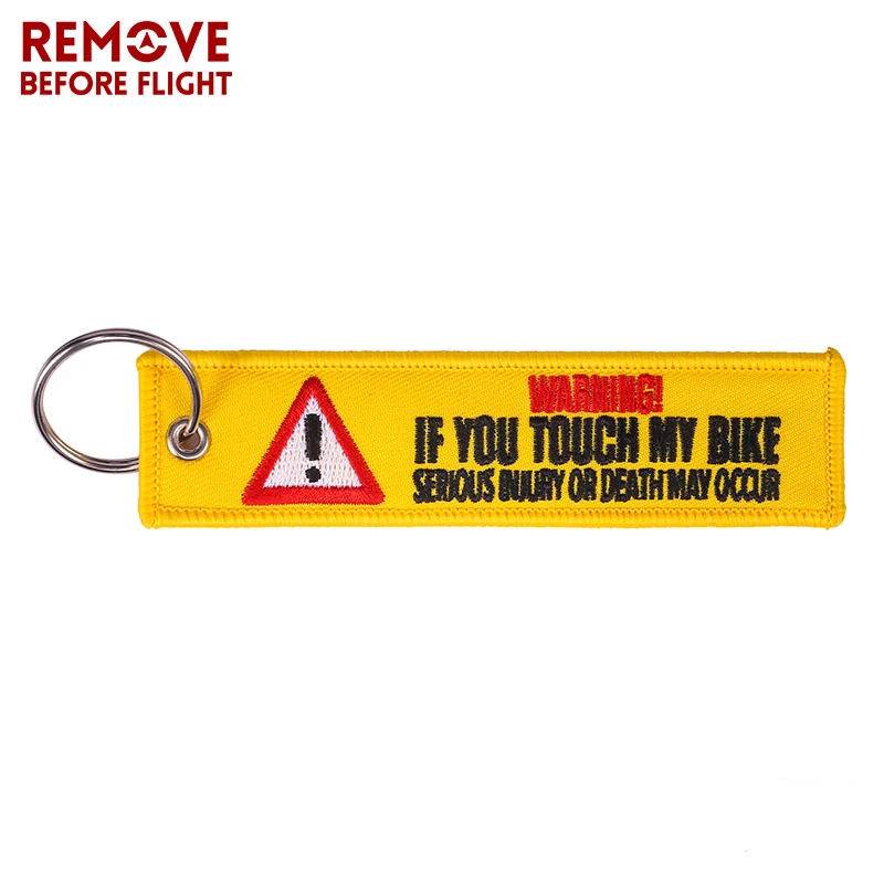 danger warning tag key chain